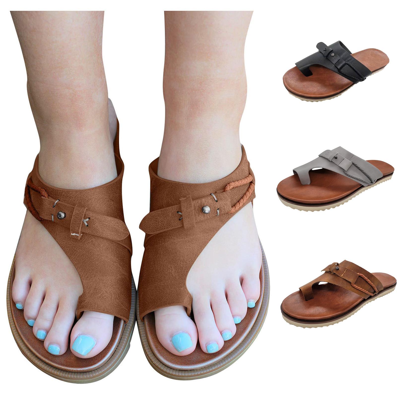 Модные женские сандалии, ортопедические корректирующие кожаные шлепанцы с открытым носком, шлепанцы на плоском каблуке, летние повседневные пляжные шлепанцы
Модные женские сандалии, ортопедические корректирующие кожаные шлепанцы с открытым носком, шлепанцы на плоском каблуке, летние повседневные пляжные шлепанцы
