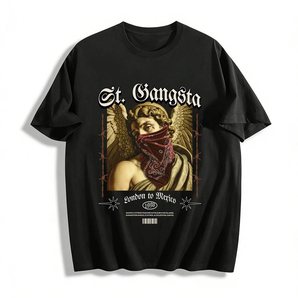 St. Gangsta Angel Print Tee West Coast Streetwear Casual Top Pure cotton T-shirt XXS
St. Gangsta Angel Print Tee West Coast Streetwear Casual Top Pure cotton T-shirt XXS