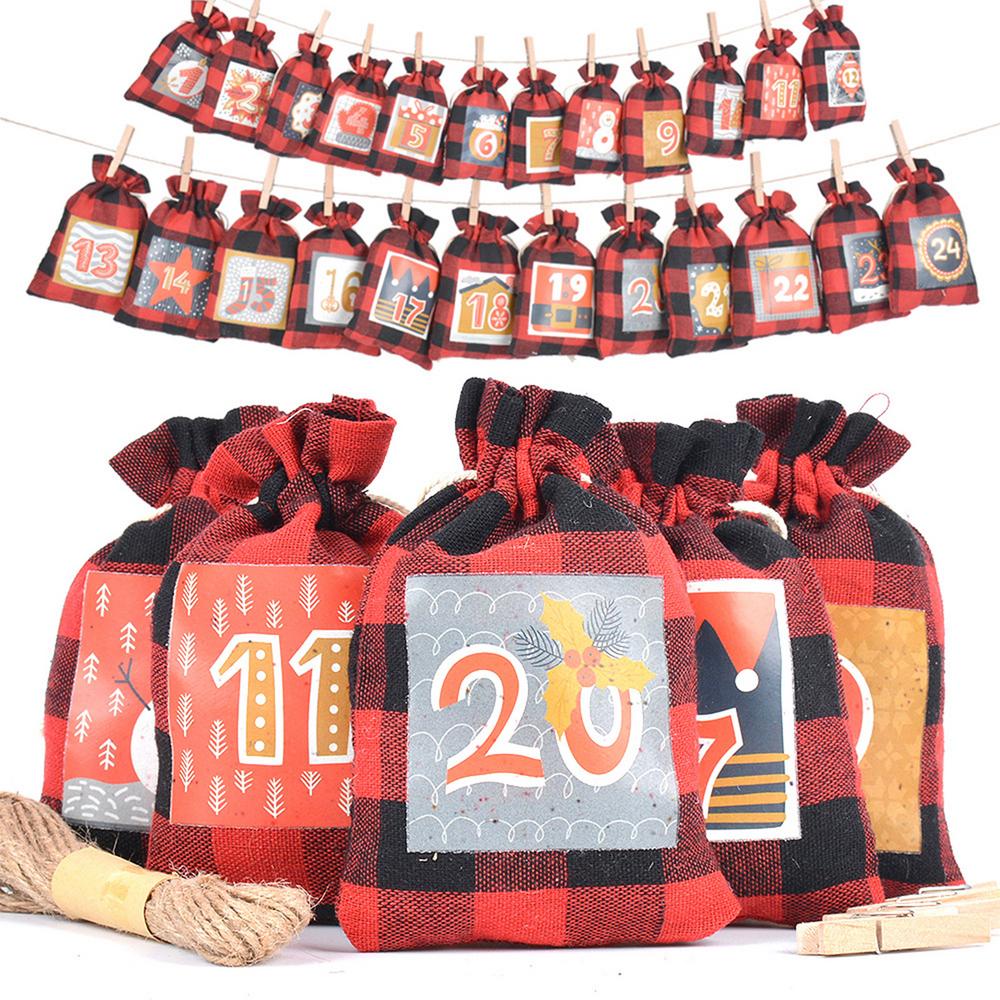 Advent Christmas Calendar Bags Christmas Reusable 24-Day Advent Holiday Burlap Goodie Pouch With Clips For Candy Toys Snacks other
Advent Christmas Calendar Bags Christmas Reusable 24-Day Advent Holiday Burlap Goodie Pouch With Clips For Candy Toys Snacks other
