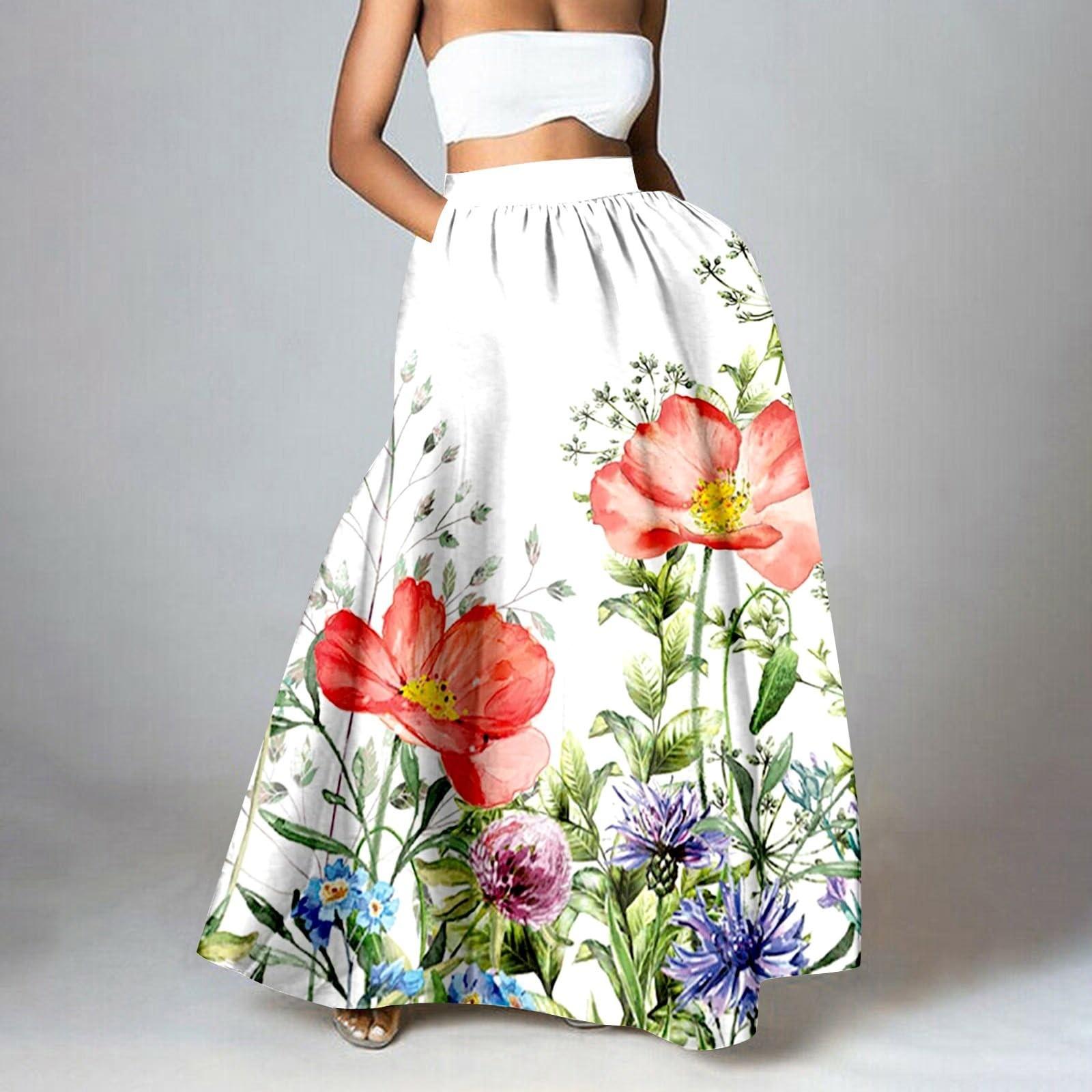 Женская мода с цветочным принтом, свободная полуюбка с высокой талией, пляжное удлиненное платье L белый
Женская мода с цветочным принтом, свободная полуюбка с высокой талией, пляжное удлиненное платье L белый