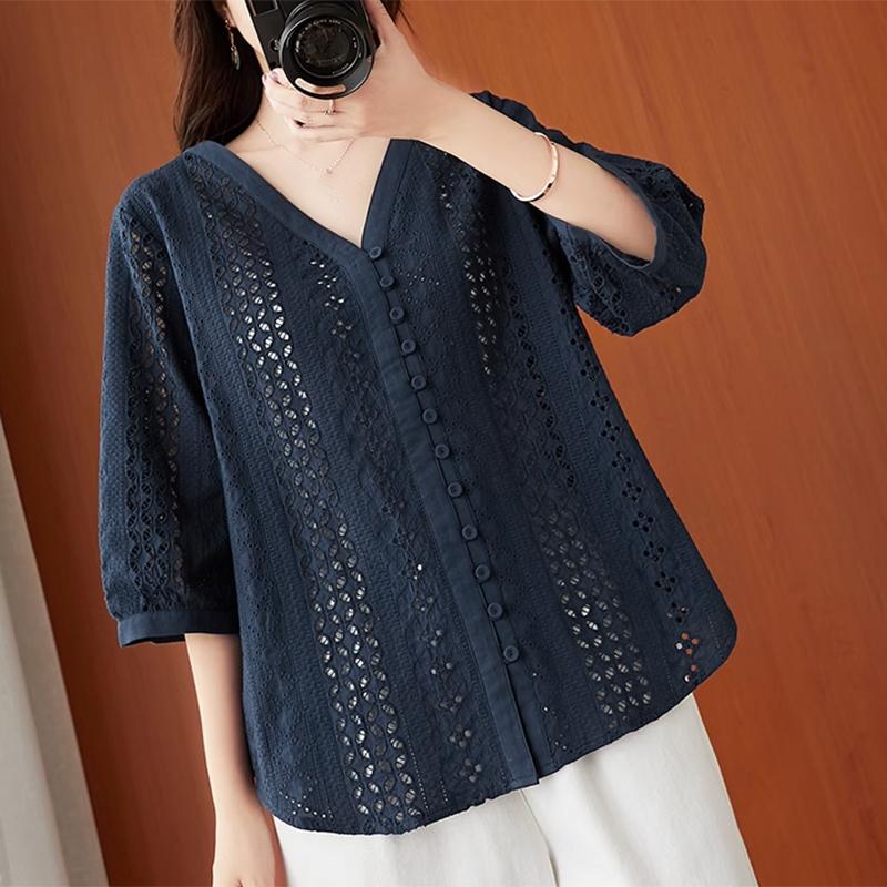 Жіноча повсякденна блуза ZANZEA з V-подібним вирізом і 3/4 рукавами S Темно-синій
Жіноча повсякденна блуза ZANZEA з V-подібним вирізом і 3/4 рукавами S Темно-синій