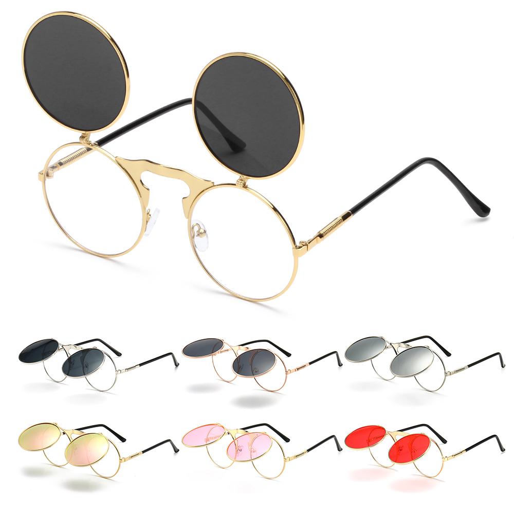 90 s Retro Shades Round Steampunk Sun Glasses Flip Up Sunglasses Costume Glasses for Women & Men UV400 Protection Eyewear
90 s Retro Shades Round Steampunk Sun Glasses Flip Up Sunglasses Costume Glasses for Women & Men UV400 Protection Eyewear