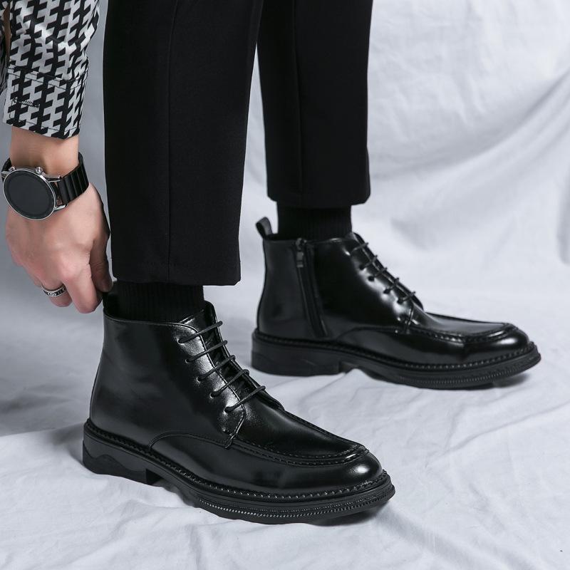 New men s British retro leather boots trend heightened Martin boots high-top men s shoes pointed business short boots 38
New men s British retro leather boots trend heightened Martin boots high-top men s shoes pointed business short boots 38