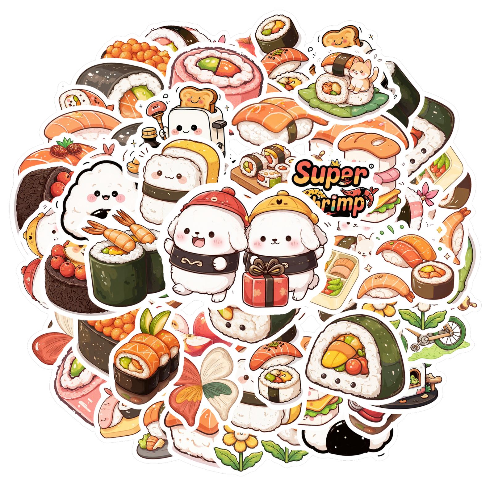 35pcs Japanese Sushi Stickers Cute Cartoon Foods Stationery Sticker Decals Diy Bento Box Refrigerator Waterproof Graffiti
35pcs Japanese Sushi Stickers Cute Cartoon Foods Stationery Sticker Decals Diy Bento Box Refrigerator Waterproof Graffiti