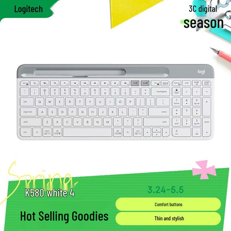 Logitech K580 Wireless Slim Multi-Device Keyboard
Logitech K580 Wireless Slim Multi-Device Keyboard