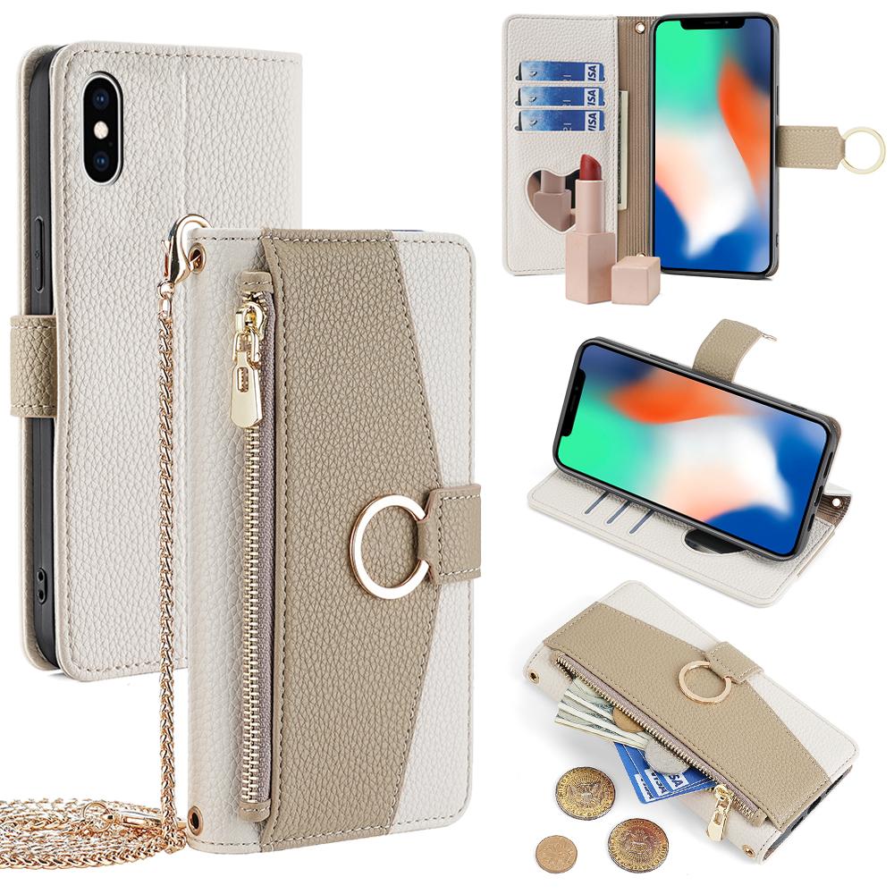 For iPhone X/XS Leather Case Phone Cover Wallet Card Bag with Mirror and Shoulder Strap E
For iPhone X/XS Leather Case Phone Cover Wallet Card Bag with Mirror and Shoulder Strap E