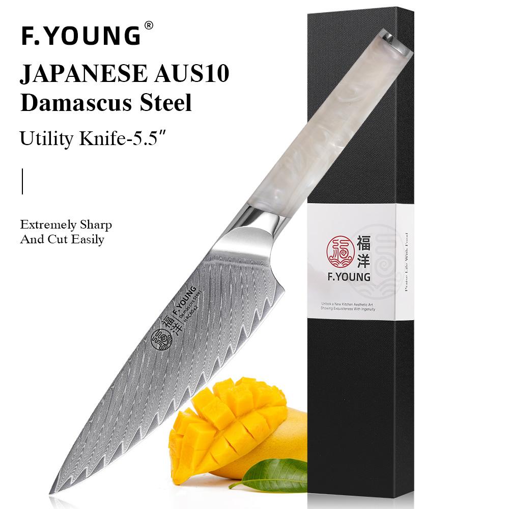 F.YOUNG 5.5 универсальный нож дамасская сталь японский поварской нож нарезка овощей мясо фрукты профессиональные кухонные ножи инструменты для готовки 5.5 inch
F.YOUNG 5.5 универсальный нож дамасская сталь японский поварской нож нарезка овощей мясо фрукты профессиональные кухонные ножи инструменты для готовки 5.5 inch