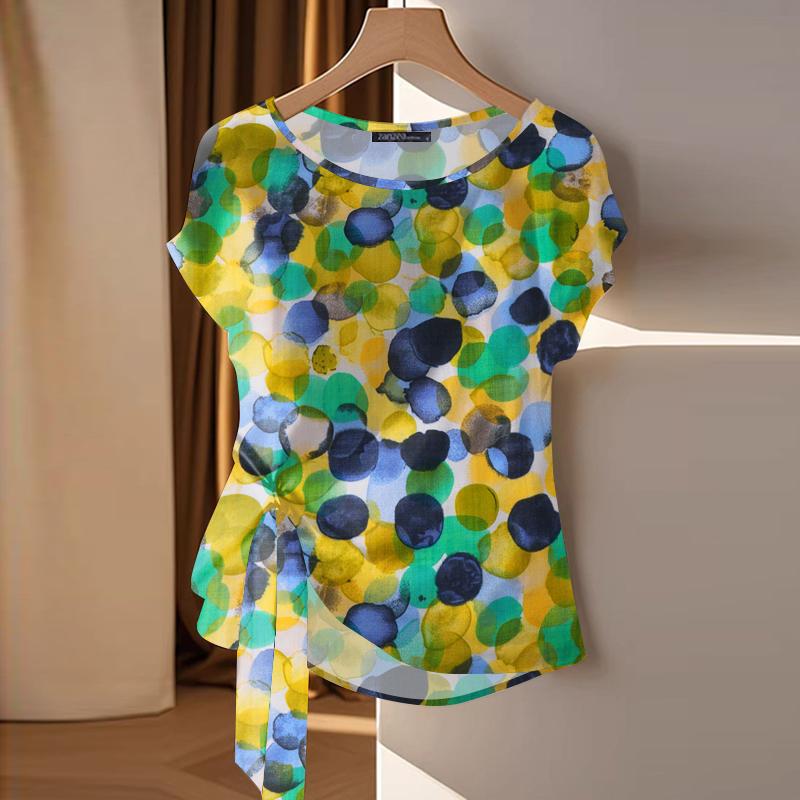 ZANZEA Женская повседневная блузка с круглым вырезом и коротким рукавом с принтом 5XL жёлтый
ZANZEA Женская повседневная блузка с круглым вырезом и коротким рукавом с принтом 5XL жёлтый