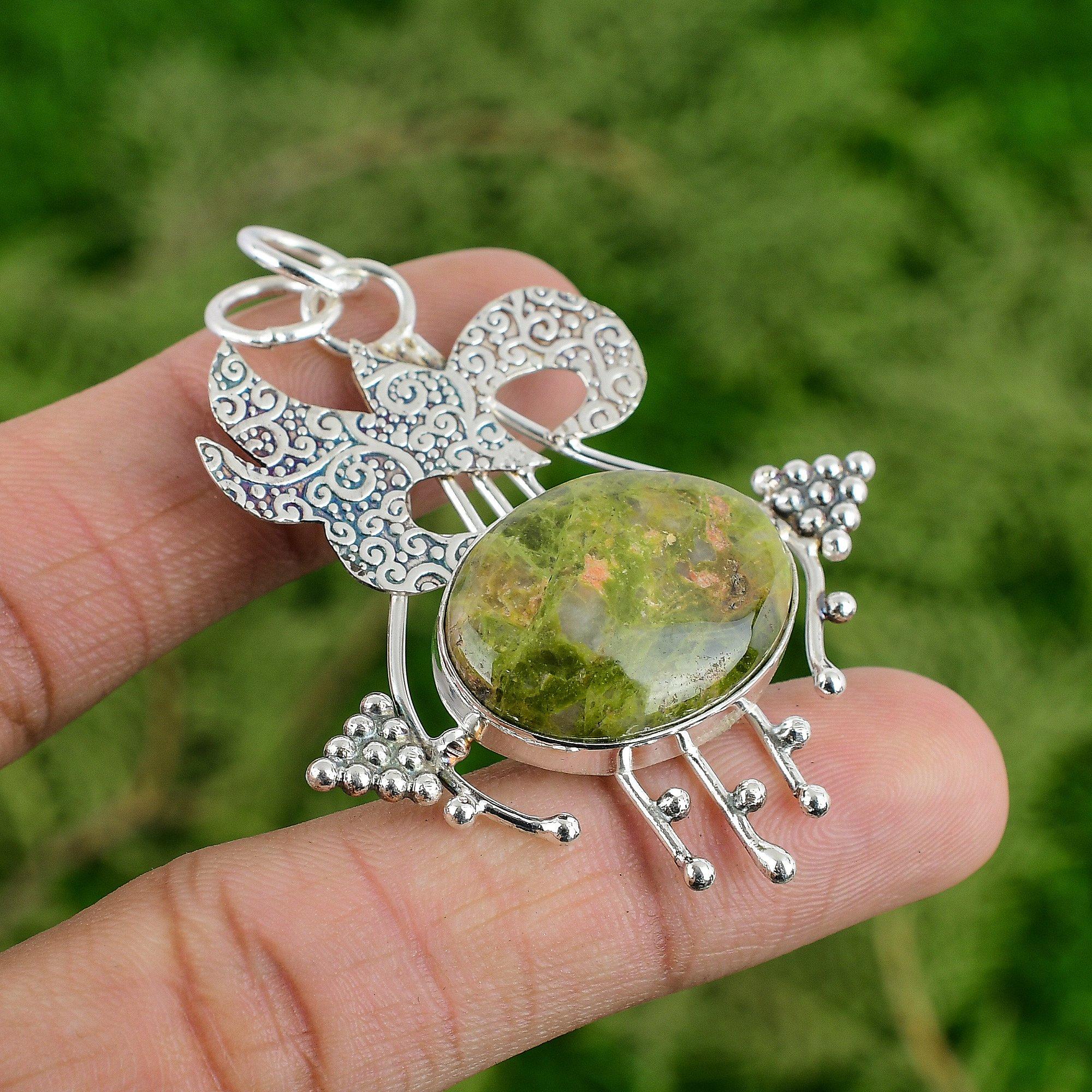 Oval Natural Unakite 925 Silver Heart Chakra Bezel Ethnic New Artisan Pendant
Oval Natural Unakite 925 Silver Heart Chakra Bezel Ethnic New Artisan Pendant