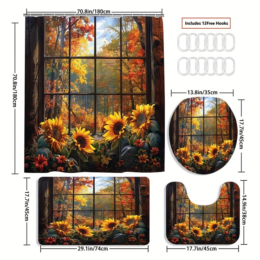 Autumn Scenery Print Shower Curtain Set With Non-Slip Bath Mat, Toilet Lid Cover, Bathroom Rug, And 12 Plastic Hooks-Water-Resis W60H190(CM)-1 Pcs
Autumn Scenery Print Shower Curtain Set With Non-Slip Bath Mat, Toilet Lid Cover, Bathroom Rug, And 12 Plastic Hooks-Water-Resis W60H190(CM)-1 Pcs