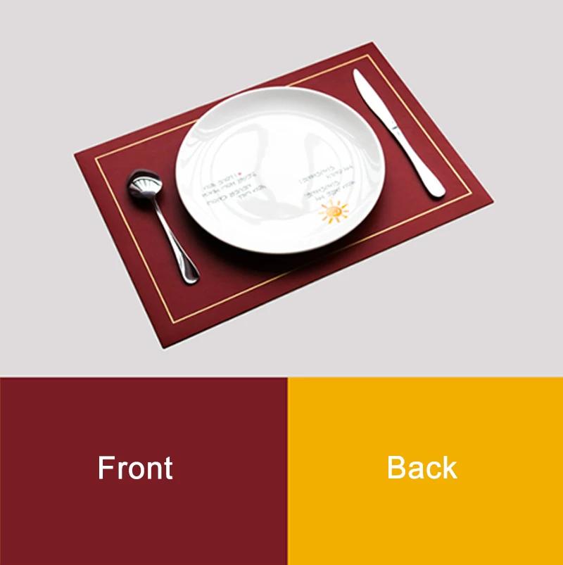 Nordic Style PVC Leather Placemats Double-Sided Square Gold Edge Heat-Resistant Dining Table Mats Hotels Restaurants 43x30cm
Nordic Style PVC Leather Placemats Double-Sided Square Gold Edge Heat-Resistant Dining Table Mats Hotels Restaurants 43x30cm