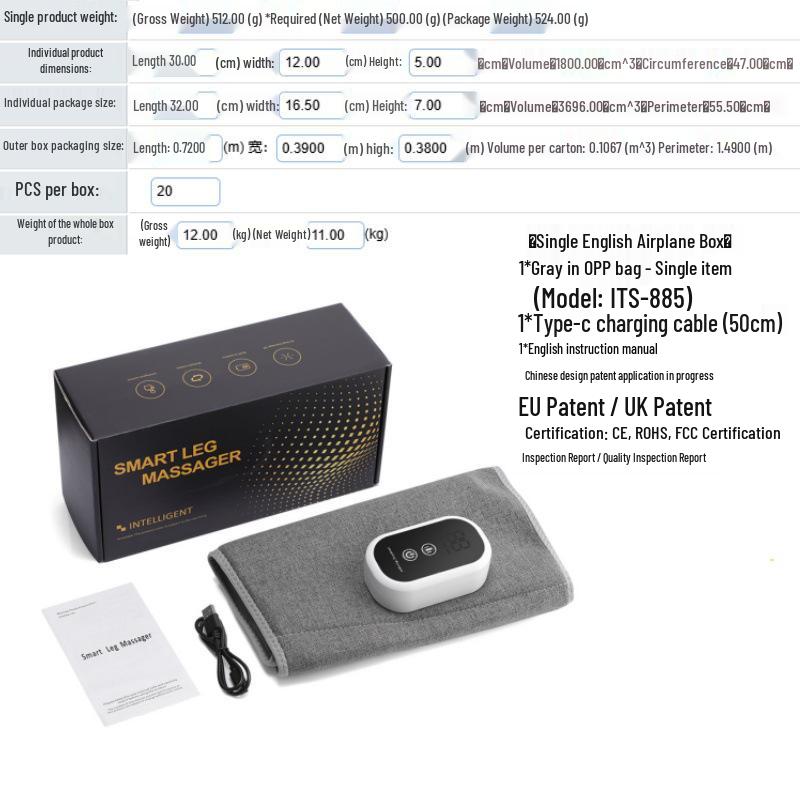 Electric Airbag Calf and Leg Massager for Muscle Relaxation and Slimming Air Pressure (Single Airbag)
Electric Airbag Calf and Leg Massager for Muscle Relaxation and Slimming Air Pressure (Single Airbag)