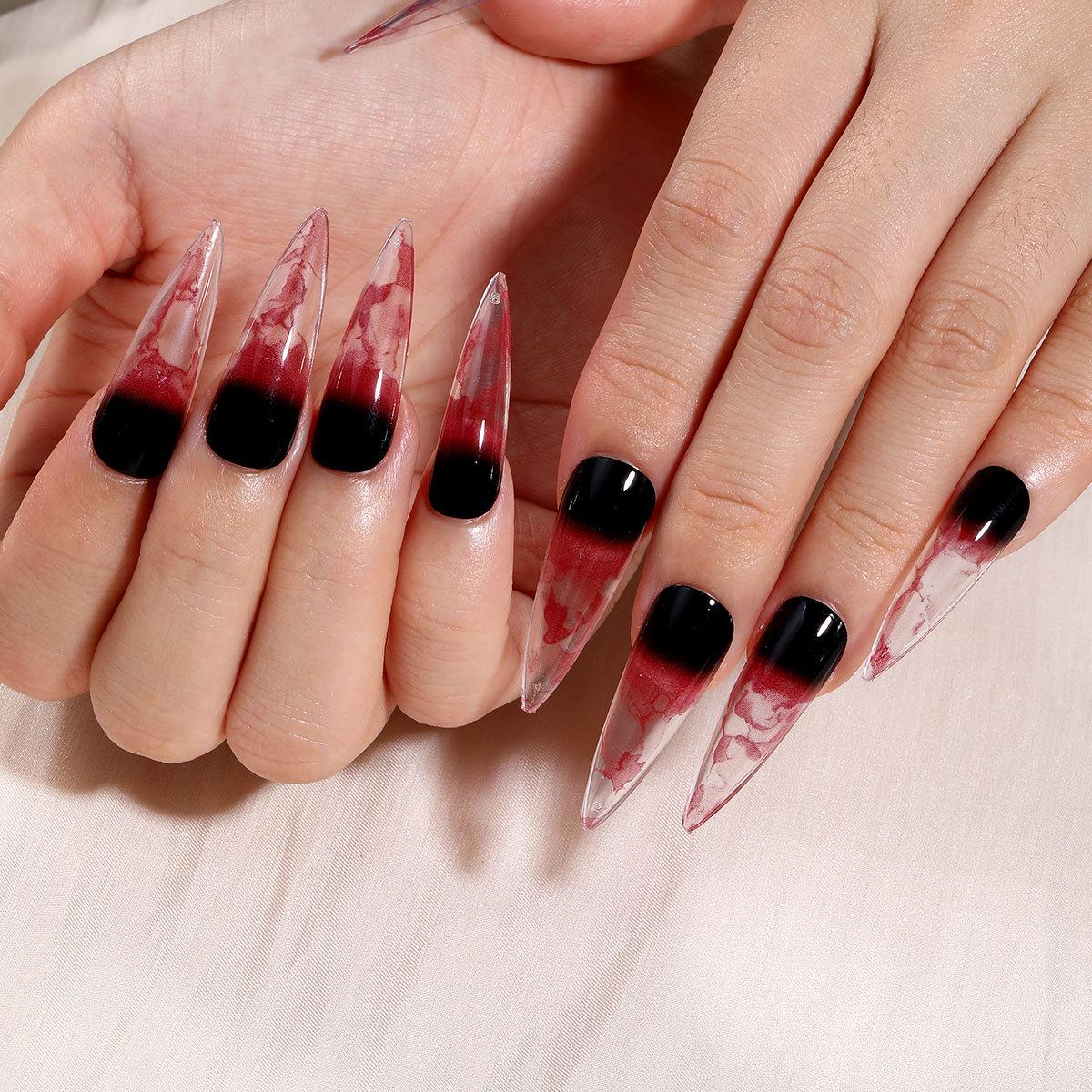 Blood-Stained Ombre Halloween Ballerina Nails – Long Black & Red Gradient Press-On False Nails
Blood-Stained Ombre Halloween Ballerina Nails – Long Black & Red Gradient Press-On False Nails