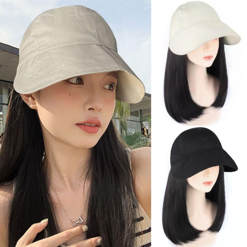 Wide Brim Women Sun Cap Wig Sunscreen Short Straight Hair Fashion Fisherman Hat with Wig Outdoor бежевий
Wide Brim Women Sun Cap Wig Sunscreen Short Straight Hair Fashion Fisherman Hat with Wig Outdoor бежевий