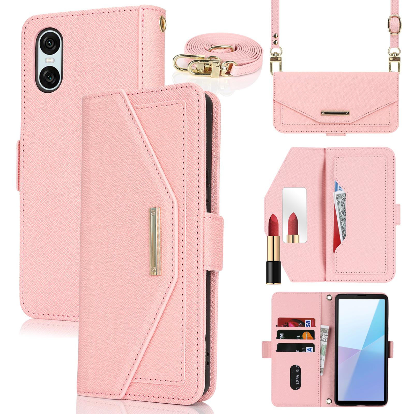 For Sony Xperia 10 VI Stand Case Cross Texture PU Leather Wallet Phone Cover with Shoulder Strap/Makeup Mirror Pink
For Sony Xperia 10 VI Stand Case Cross Texture PU Leather Wallet Phone Cover with Shoulder Strap/Makeup Mirror Pink
