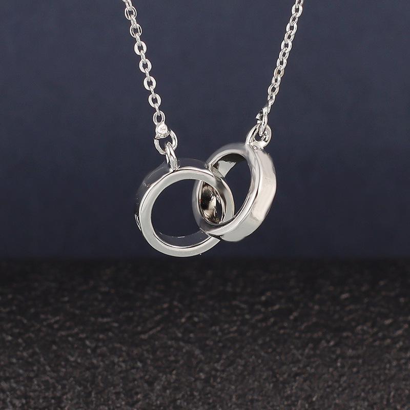S925 Sterling Silver Interlocking Rings Necklace - Women s Japanese & Korean Design, Simple INS Style, Double Ring Clavicle Chain 925 Silver
S925 Sterling Silver Interlocking Rings Necklace - Women s Japanese & Korean Design, Simple INS Style, Double Ring Clavicle Chain 925 Silver
