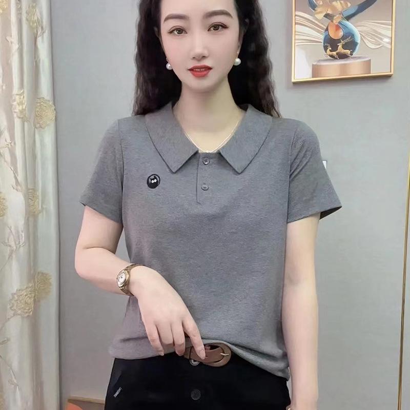 Women s Stylish Summer Cotton T-Shirt with Peter Pan Collar - Short Sleeves, Slimming, Age-Reducing Design 2XL (110-120 Jin)
Women s Stylish Summer Cotton T-Shirt with Peter Pan Collar - Short Sleeves, Slimming, Age-Reducing Design 2XL (110-120 Jin)