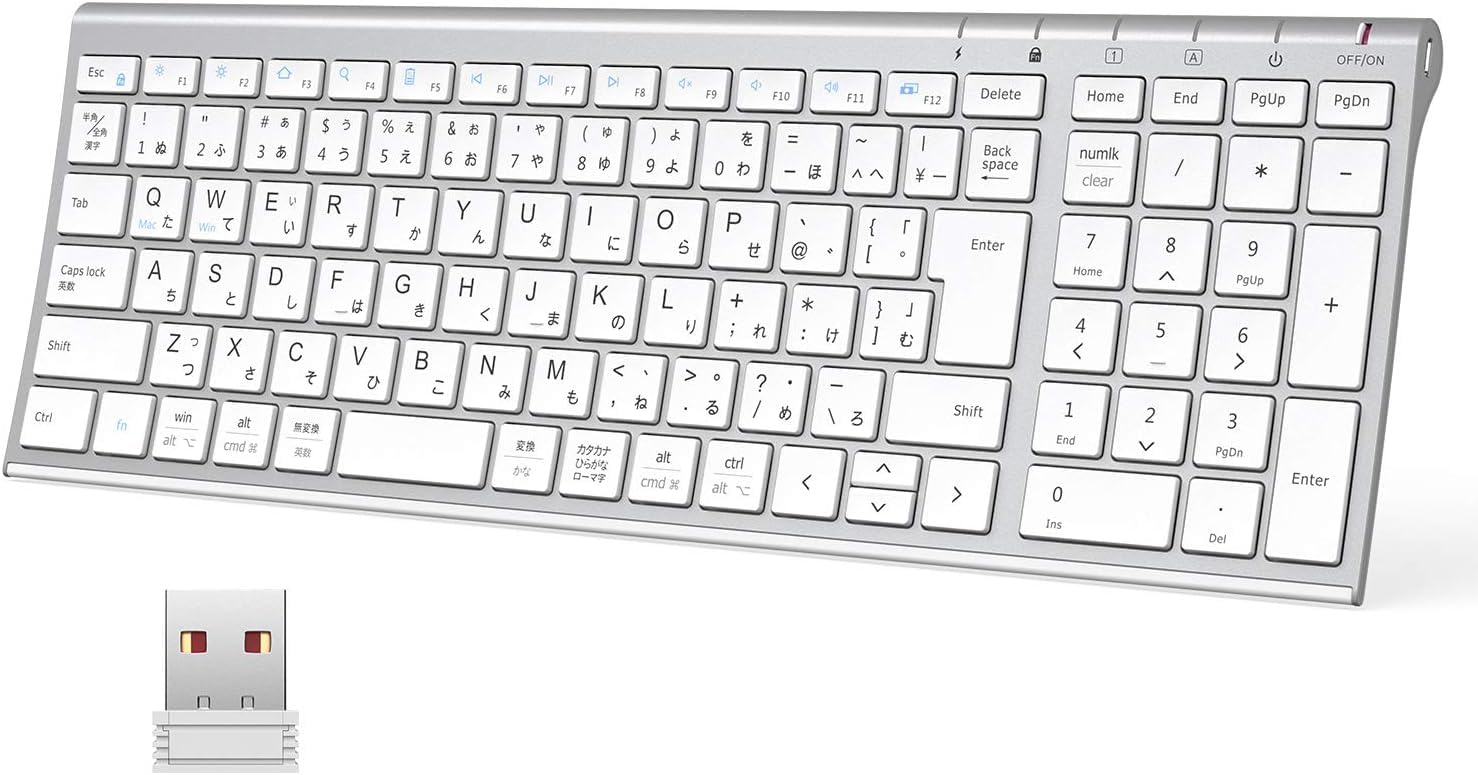 iClever Wireless Wireless USB JIS Japanese Thin Numeric Compact Full Made of Aluminum Long Telework Home Windows Japanese Instruction Silver White
iClever Wireless Wireless USB JIS Japanese Thin Numeric Compact Full Made of Aluminum Long Telework Home Windows Japanese Instruction Silver White