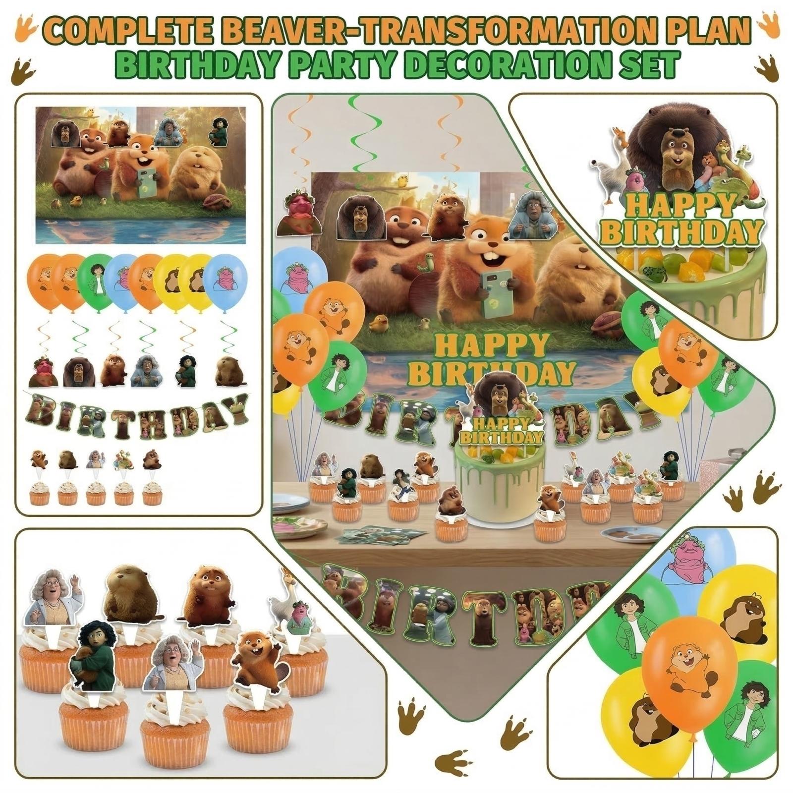 Beaver Transformation Plan Birthday Party Decorations Banner Balloons Background Cloth Cake Picks Party Supplies One Size
Beaver Transformation Plan Birthday Party Decorations Banner Balloons Background Cloth Cake Picks Party Supplies One Size