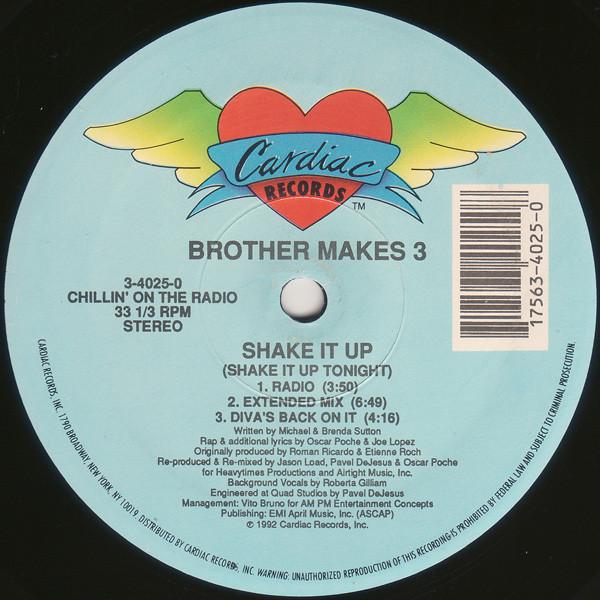 12inch Record BROTHER MAKES 3 - Shake It Up (Shake It Up Tonight) 340250 Cardiac Records 1992 US Dance & Electronica Used
12inch Record BROTHER MAKES 3 - Shake It Up (Shake It Up Tonight) 340250 Cardiac Records 1992 US Dance & Electronica Used