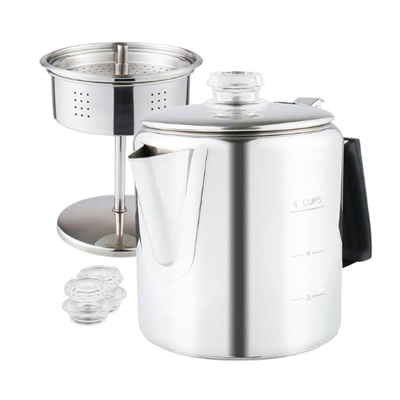 AEE4-Multi Use Percolator Coffee Pot With Heat Resistant Glass Knob & Silica Gel Handle, For Indoor Induction Cooktop, 6 Cup
AEE4-Multi Use Percolator Coffee Pot With Heat Resistant Glass Knob & Silica Gel Handle, For Indoor Induction Cooktop, 6 Cup