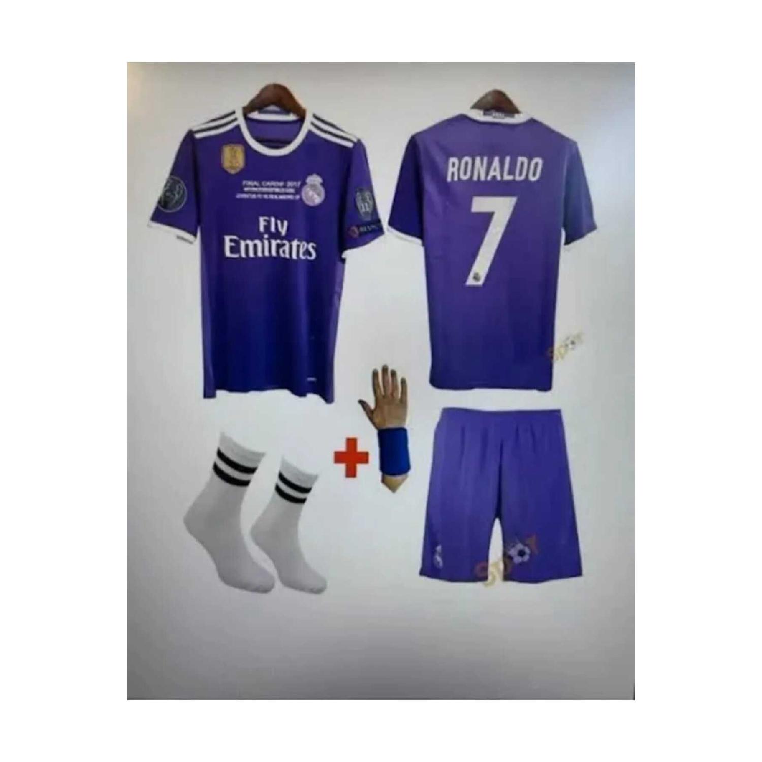 Детская майка Роналду 2016/17, комплект детских шорт из джерси Cr7 финала Лиги Чемпионов 2016/17
Детская майка Роналду 2016/17, комплект детских шорт из джерси Cr7 финала Лиги Чемпионов 2016/17