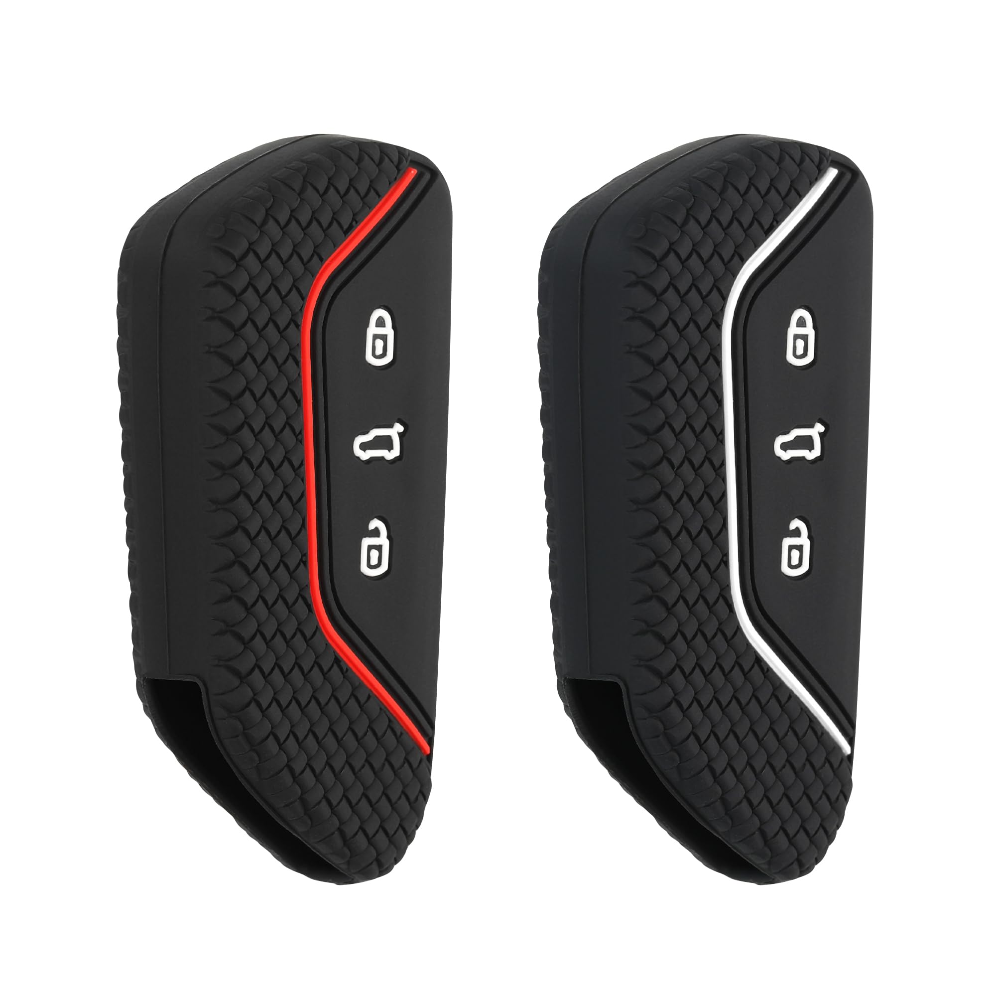 kwmobile 2x VW Golf 8 3 Button Car Key Compatible Key Case - Key Cover Silicone Black/Red/Black/White
kwmobile 2x VW Golf 8 3 Button Car Key Compatible Key Case - Key Cover Silicone Black/Red/Black/White