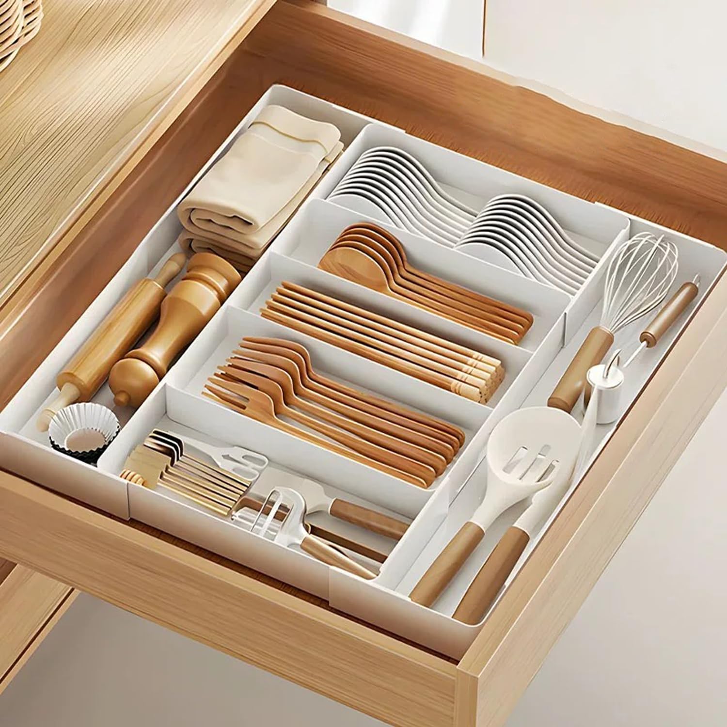 Cutlery Expandable Cutlery Storage Large Drawer Divider Easy Small Item White Case, 4-Sided Box, Capacity, Tray, Removal, Kitchen, Stationery, белый
Cutlery Expandable Cutlery Storage Large Drawer Divider Easy Small Item White Case, 4-Sided Box, Capacity, Tray, Removal, Kitchen, Stationery, белый