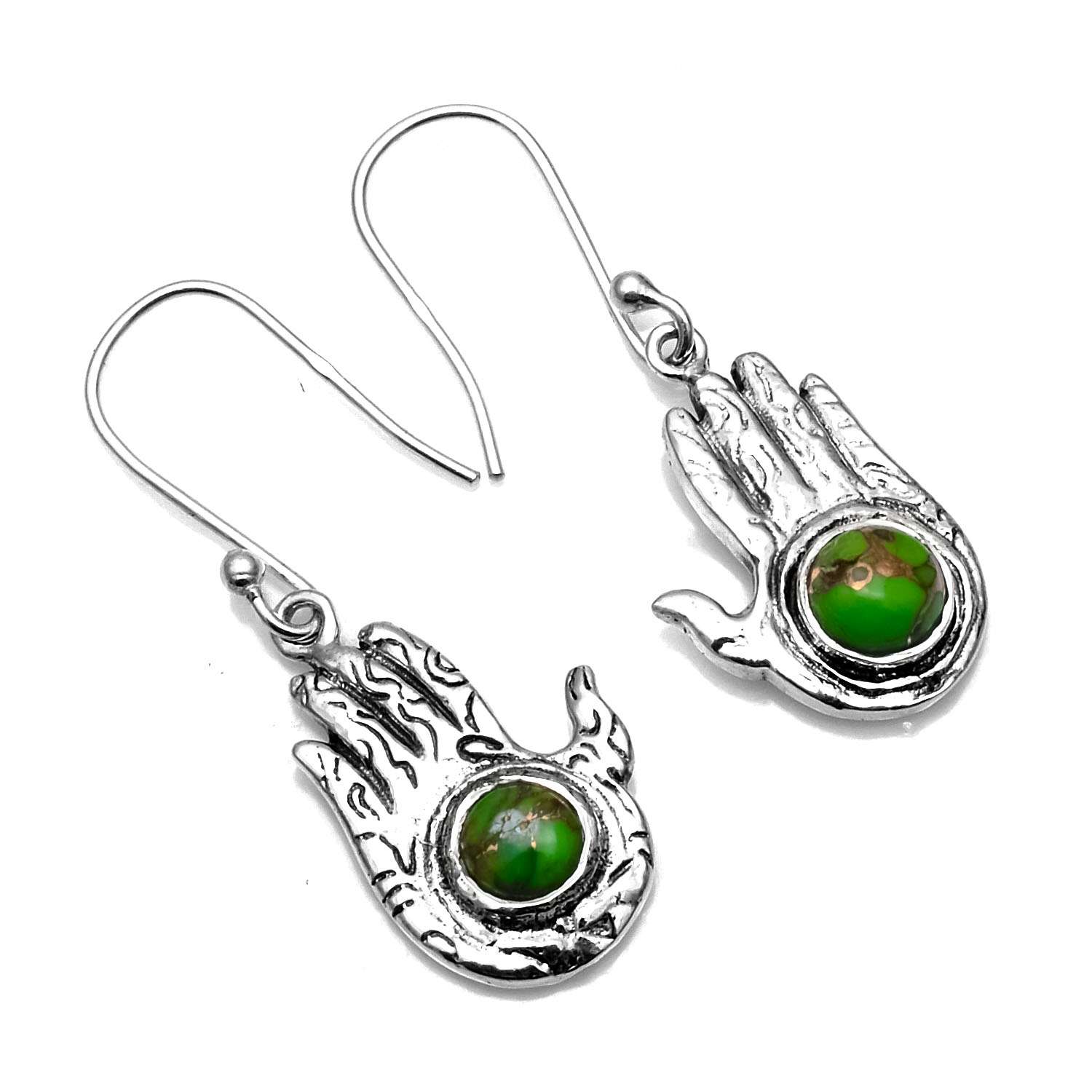 Green Turquoise Gemstone Earrings Solid 925 Sterling Silver Handmade Earrings Jewelry Gift For Women And Girls E-1374
Green Turquoise Gemstone Earrings Solid 925 Sterling Silver Handmade Earrings Jewelry Gift For Women And Girls E-1374