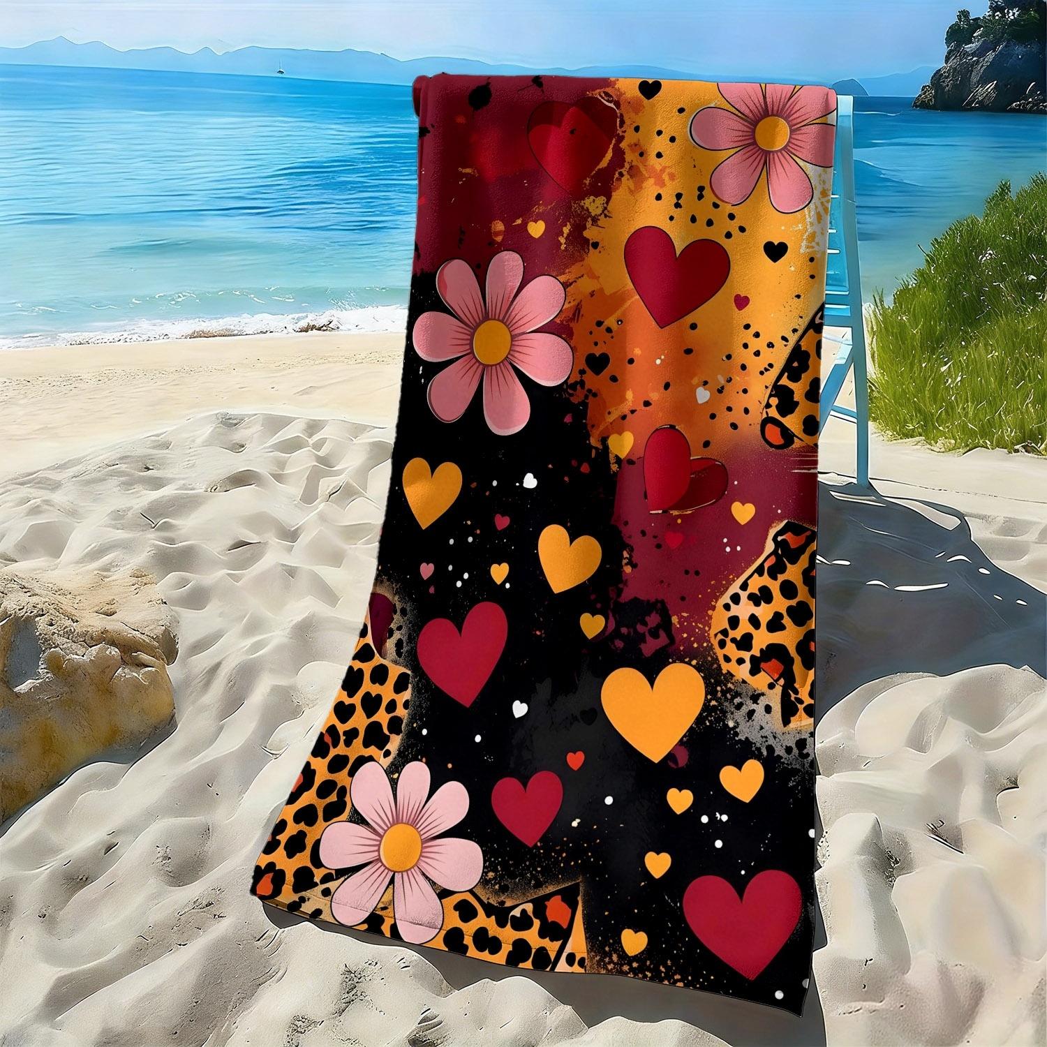 Flower heart leopard print pattern polyester microfiber beach towel is highly absorbent, suitable for swimming and beach outings W30*H60(CM)
Flower heart leopard print pattern polyester microfiber beach towel is highly absorbent, suitable for swimming and beach outings W30*H60(CM)
