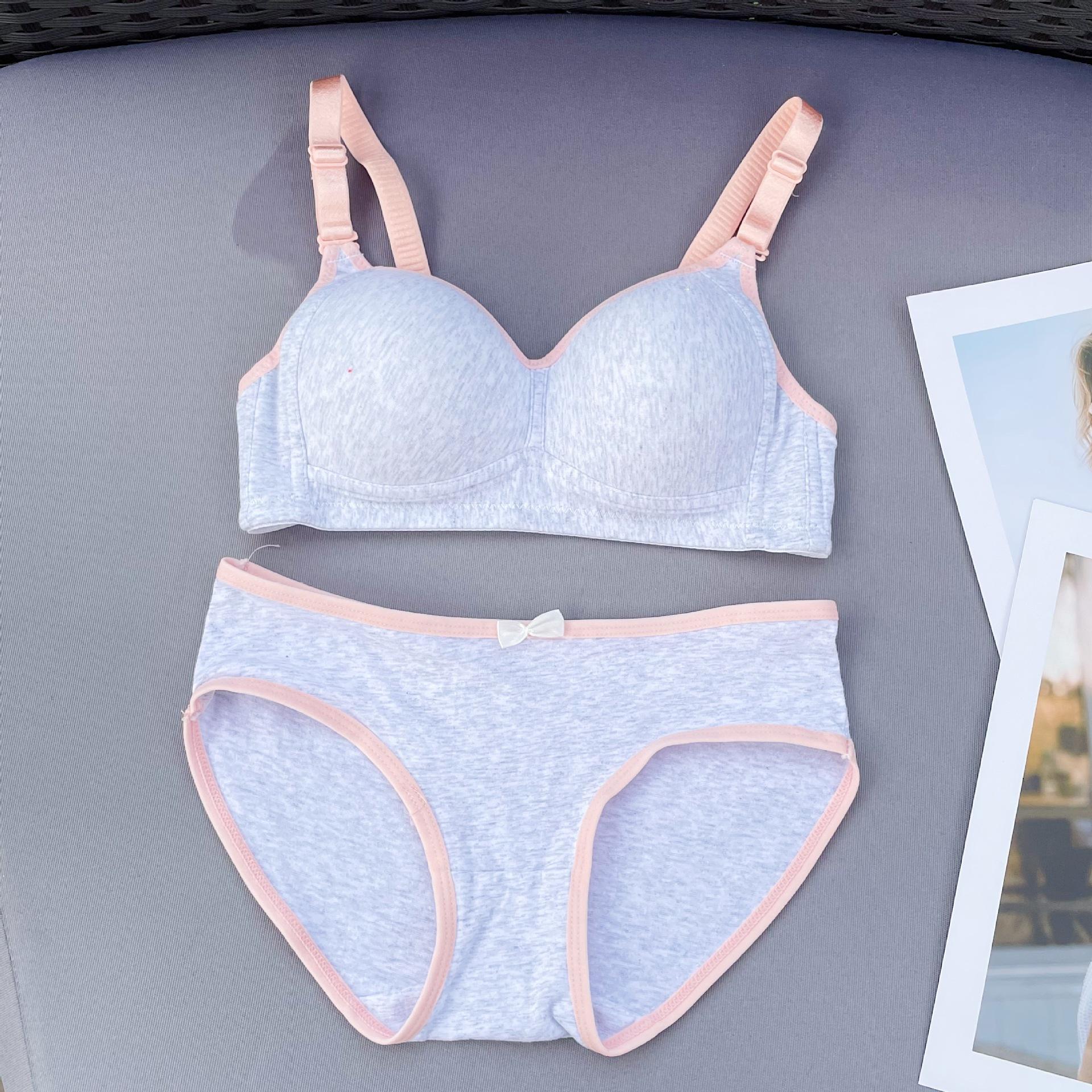 Удобное нижнее белье для девочек, полная чашка, без стального кольца, гладкая поверхность, простое дышащее нижнее белье 70A розовый