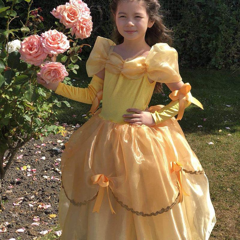 Платье принцессы Белль из мультфильма «Красавица и чудовище» для девочки, детское косплей-костюм, праздничное платье 110cm жёлтый
Платье принцессы Белль из мультфильма «Красавица и чудовище» для девочки, детское косплей-костюм, праздничное платье 110cm жёлтый