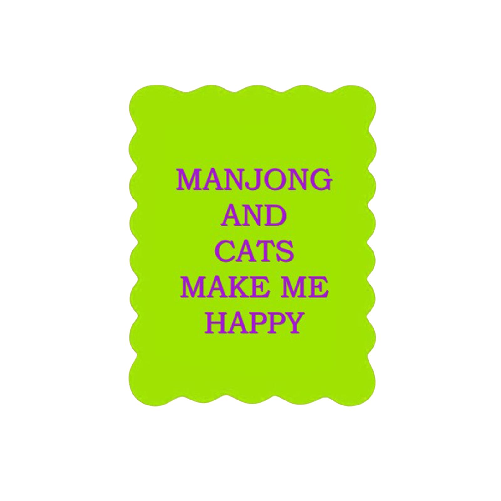 Толстые цветные карты для маджонга из ПВХ с волнистыми краями в форме веера, 4 милых аксессуара для маджонга с забавными надписями One Size
Толстые цветные карты для маджонга из ПВХ с волнистыми краями в форме веера, 4 милых аксессуара для маджонга с забавными надписями One Size