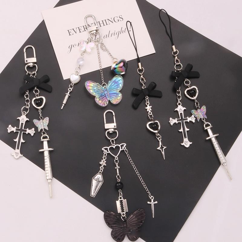 Sweet Cool Cross Syringe Pendant Keychain Personalized Creative Butterfly Hanging Chain Headphone Case Decoration Bag Charms
Sweet Cool Cross Syringe Pendant Keychain Personalized Creative Butterfly Hanging Chain Headphone Case Decoration Bag Charms