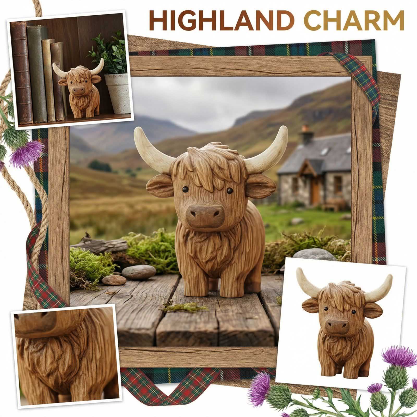 Resin Cattle Sculpture, Cute Scottish Cow Decor, Animal Statue For Home, Desk, Shelf, Nursery, Rustic Decorati One Size
Resin Cattle Sculpture, Cute Scottish Cow Decor, Animal Statue For Home, Desk, Shelf, Nursery, Rustic Decorati One Size