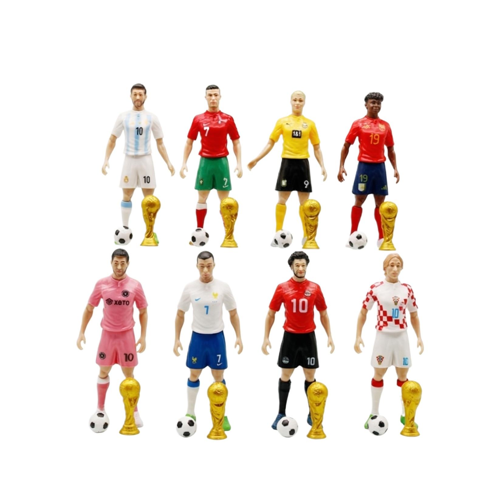 Set of 8 Soccer Player Figurines with Ball and Trophy Replica Collectible Display Models for Sports Enthusiasts and Fans One Size
Set of 8 Soccer Player Figurines with Ball and Trophy Replica Collectible Display Models for Sports Enthusiasts and Fans One Size