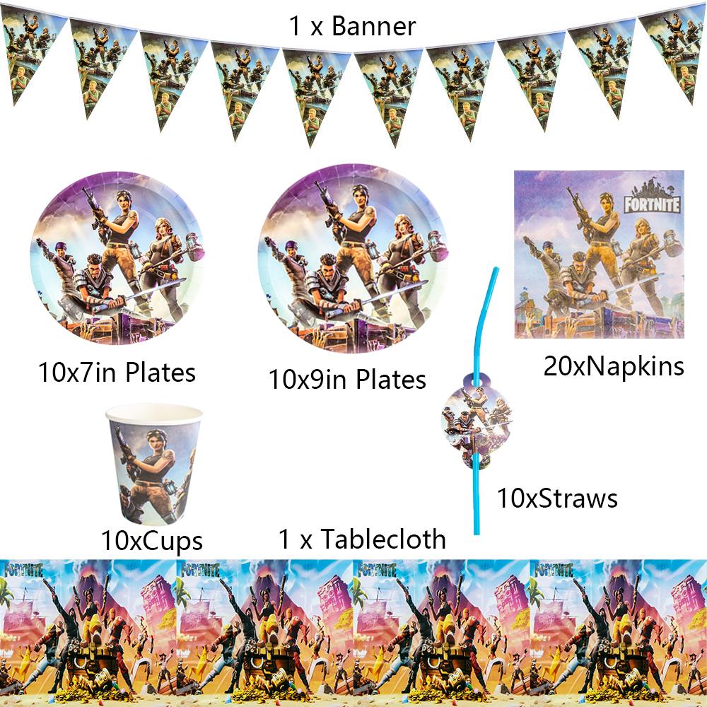New Video Games Tableware Including Plates Napkins Cups Tablecloth Pennant Straws
New Video Games Tableware Including Plates Napkins Cups Tablecloth Pennant Straws