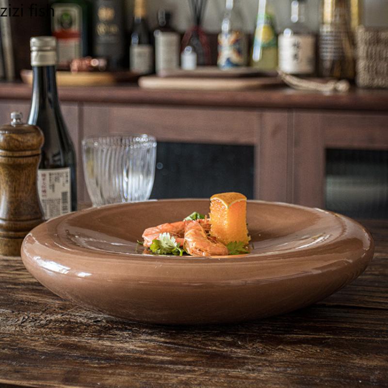 Round Brown Thickened Ceramic Dinner Plate Western Food Plate Steak Plates Serving Plates Dessert Bowl Fruit Dish Salad Bowl
Round Brown Thickened Ceramic Dinner Plate Western Food Plate Steak Plates Serving Plates Dessert Bowl Fruit Dish Salad Bowl