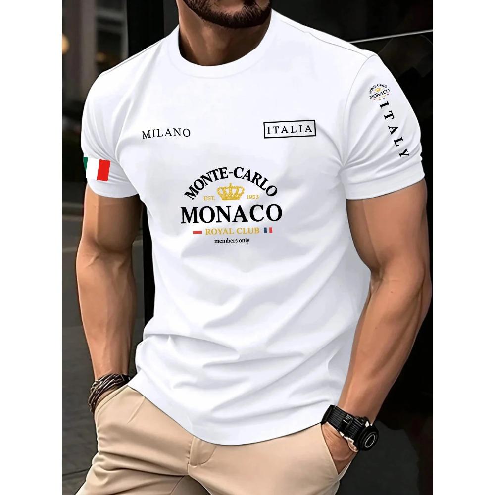 Best-selling Monaco Letter Flag Printed Men s and Women s T-shirt-casual Loose Street Short-sleeved S
Best-selling Monaco Letter Flag Printed Men s and Women s T-shirt-casual Loose Street Short-sleeved S