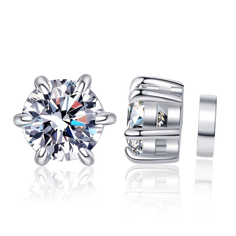 Moissanite Magnetic No-Piercing S925 Sterling Silver Stud Earrings, Classic Six-Prong Unisex Design 6.5mm High Carbon Stone
Moissanite Magnetic No-Piercing S925 Sterling Silver Stud Earrings, Classic Six-Prong Unisex Design 6.5mm High Carbon Stone