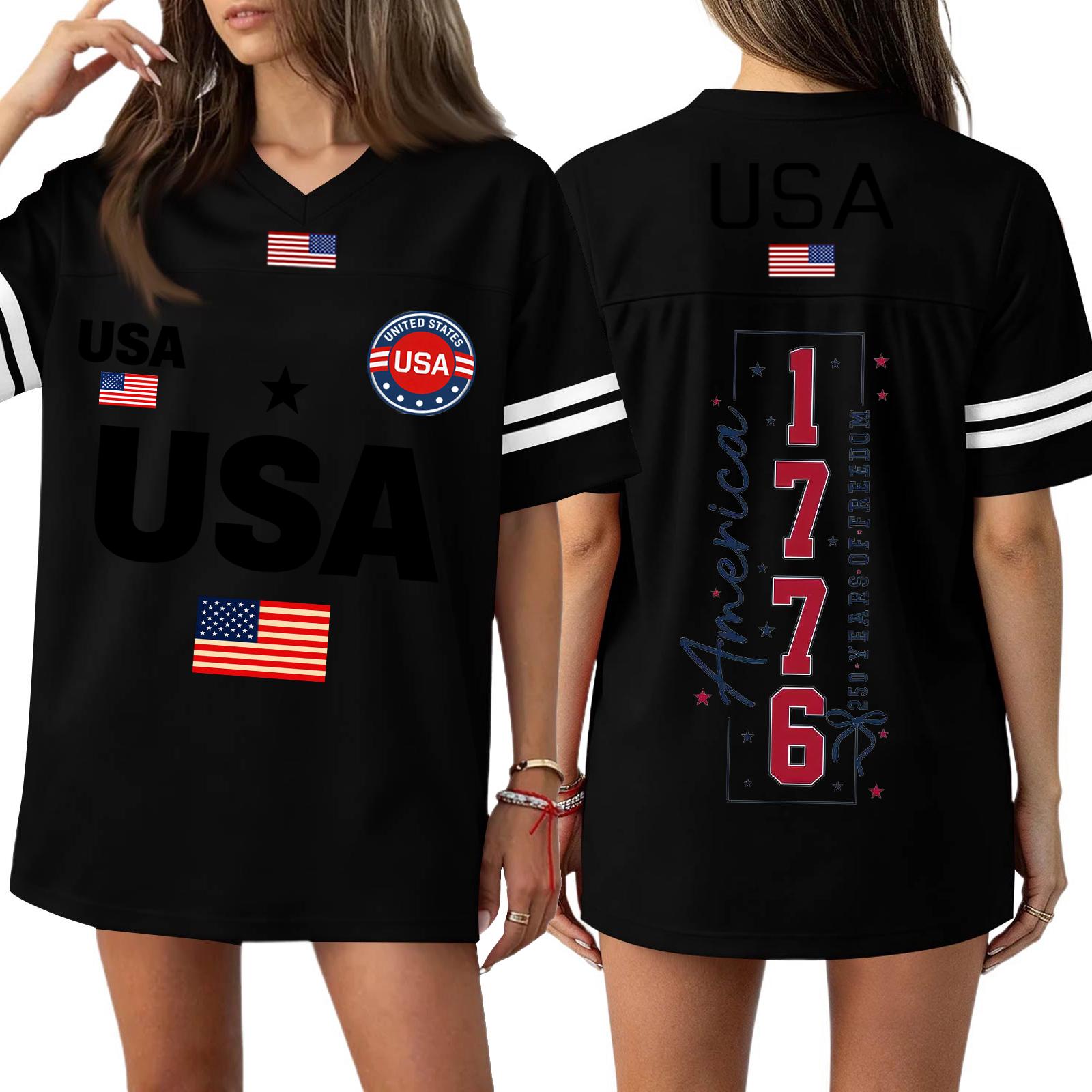 Women’s Short Sleeve Loose Fit T Shirt Dress USA Letter Print 1776 Graphic Casual Top Comfortable Soft Material Crew Neck L чёрный
Women’s Short Sleeve Loose Fit T Shirt Dress USA Letter Print 1776 Graphic Casual Top Comfortable Soft Material Crew Neck L чёрный