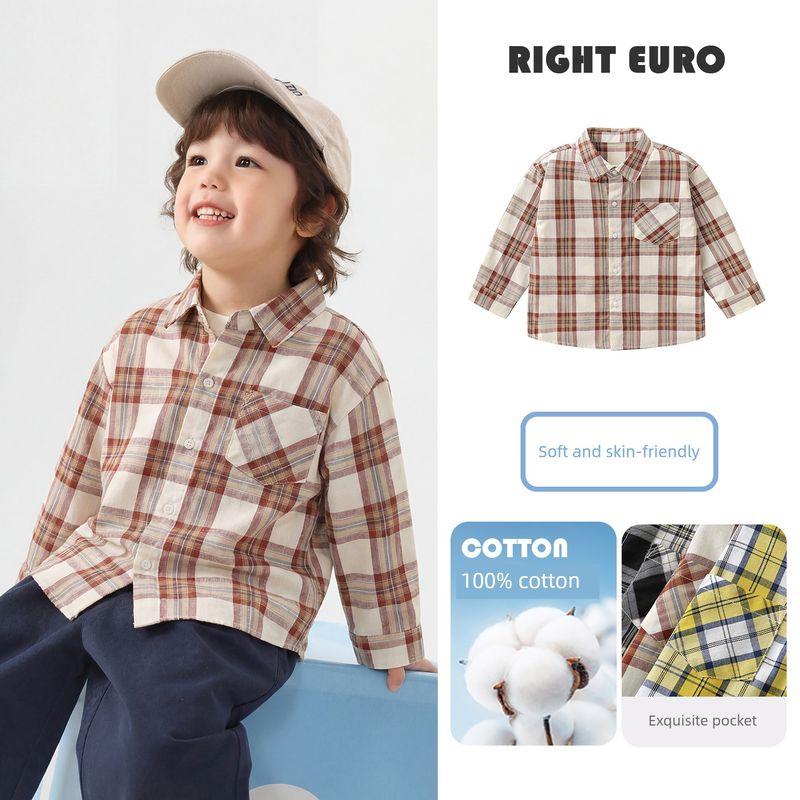 Right European Style Boys Pure Cotton Casual Plaid Shirt, Spring and Autumn 2026 New Model, Baby Children s Jacket, Children s Clothing Shirt, Trendy Orange Grid on White Background 100
Right European Style Boys Pure Cotton Casual Plaid Shirt, Spring and Autumn 2026 New Model, Baby Children s Jacket, Children s Clothing Shirt, Trendy Orange Grid on White Background 100
