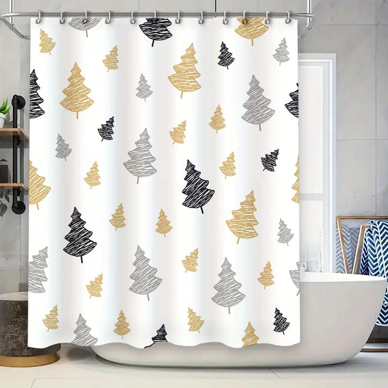Modern Christmas Tree Shower Curtain Black Gold Festive Design For Bathroom Decor Waterproof Fabric Available In Various Sizes O W60H190(CM)-1 Pcs
Modern Christmas Tree Shower Curtain Black Gold Festive Design For Bathroom Decor Waterproof Fabric Available In Various Sizes O W60H190(CM)-1 Pcs