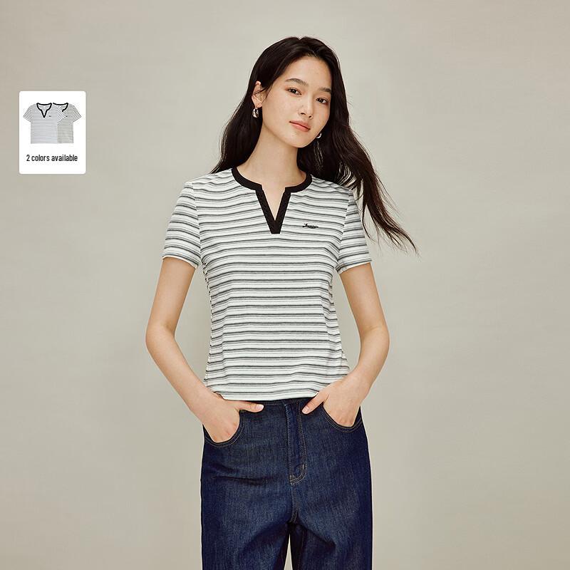 INMAN Women s Color Block Stripe V-Neck Short Sleeve T-Shirt L
INMAN Women s Color Block Stripe V-Neck Short Sleeve T-Shirt L