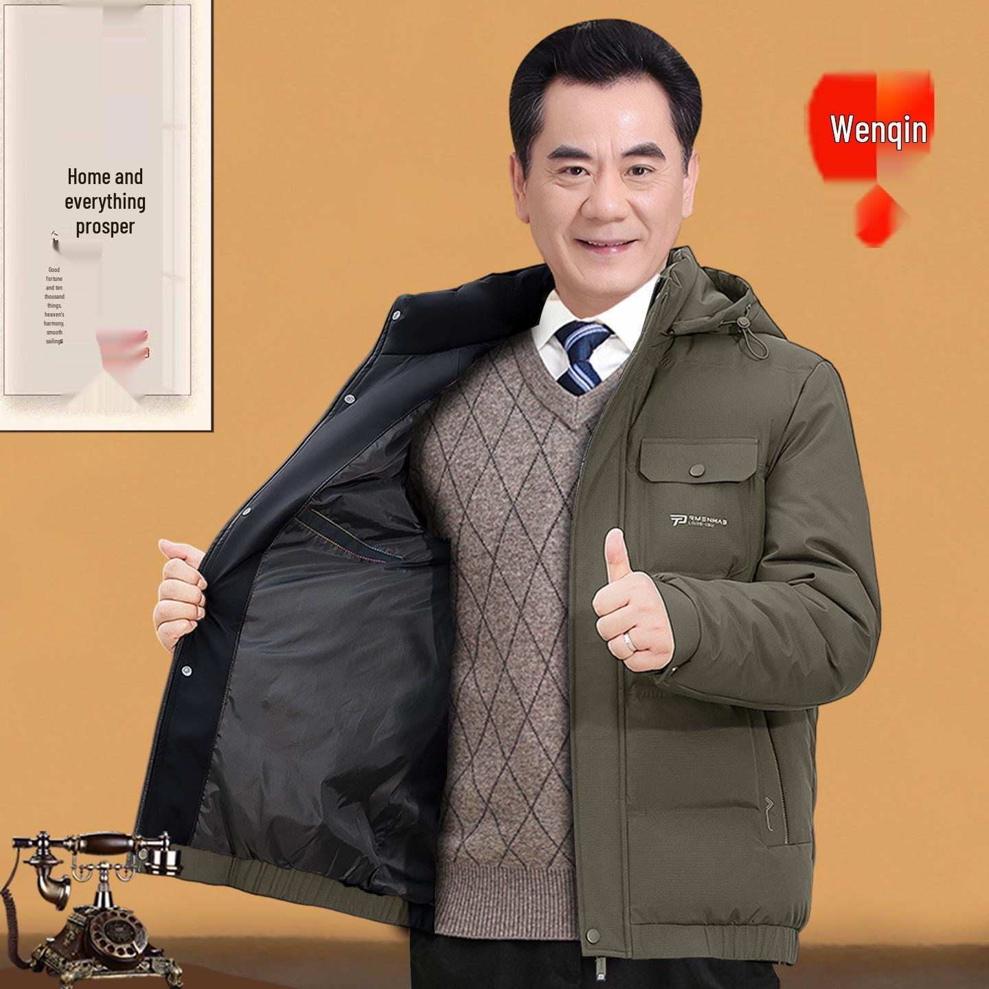 Men s Mid-Length Winter Jacket - Warm Cotton Coat for Seniors 195/Recommended 170-190 jin хакі
Men s Mid-Length Winter Jacket - Warm Cotton Coat for Seniors 195/Recommended 170-190 jin хакі