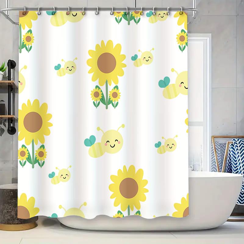 Brightly Colored Bathroom Shower Curtain With Sunflowers Bees Perfect For Adding A Cheerful Touch To Your Bath Area! (White) Mad W60H190(CM)-1 Pcs
Brightly Colored Bathroom Shower Curtain With Sunflowers Bees Perfect For Adding A Cheerful Touch To Your Bath Area! (White) Mad W60H190(CM)-1 Pcs