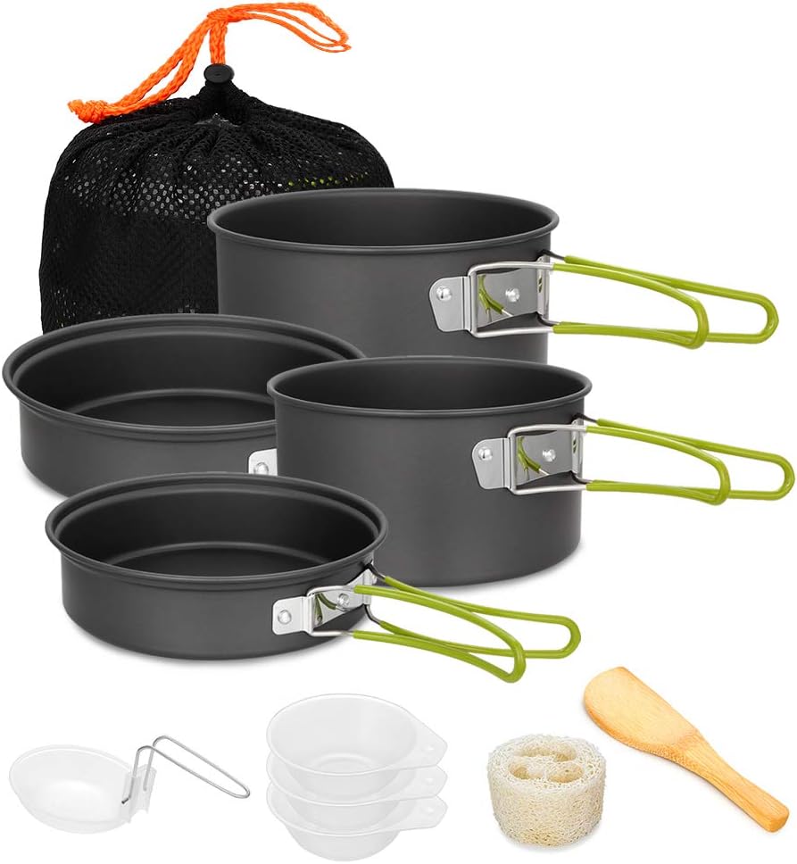 Camping Cookware Set Portable Cookware Kit Outdoor Cooking Pot Pan Set with Tableware for Nature Hiking Camping Equipment чёрный
Camping Cookware Set Portable Cookware Kit Outdoor Cooking Pot Pan Set with Tableware for Nature Hiking Camping Equipment чёрный