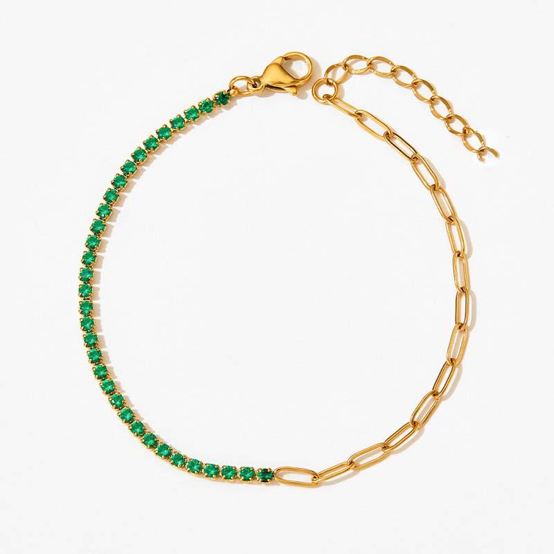 Chic Thin Stainless Steel Chain Colorful Cubic Zirconia Bracelet Bangle Exquisite Trendy Zircon Women 2026 New зелений
Chic Thin Stainless Steel Chain Colorful Cubic Zirconia Bracelet Bangle Exquisite Trendy Zircon Women 2026 New зелений