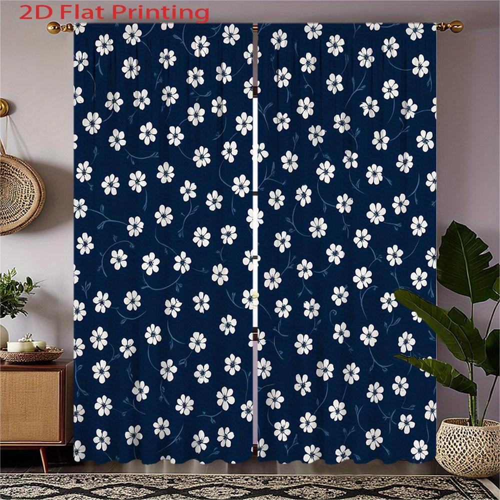 Set Of 2 Flat Printed Curtains Dark Blue Small White Flowers Pattern Polyester Fabric Home Decor Style Made W100*H70(CM)-Grommet top&2PCS
Set Of 2 Flat Printed Curtains Dark Blue Small White Flowers Pattern Polyester Fabric Home Decor Style Made W100*H70(CM)-Grommet top&2PCS