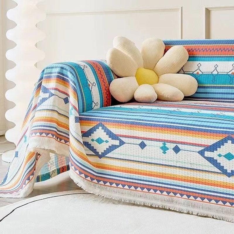 Bohemian Striped Printed Sofa Towel Elegant Full Cover Couch Slipcover with Tassels Pet Friendly Armrest Towel for All Seasons 180x130cm
Bohemian Striped Printed Sofa Towel Elegant Full Cover Couch Slipcover with Tassels Pet Friendly Armrest Towel for All Seasons 180x130cm
